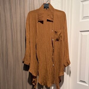 Brown Button-Up Shirt